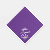 Joyeux Weihnachten - Royal lila Serviette (Ecke)
