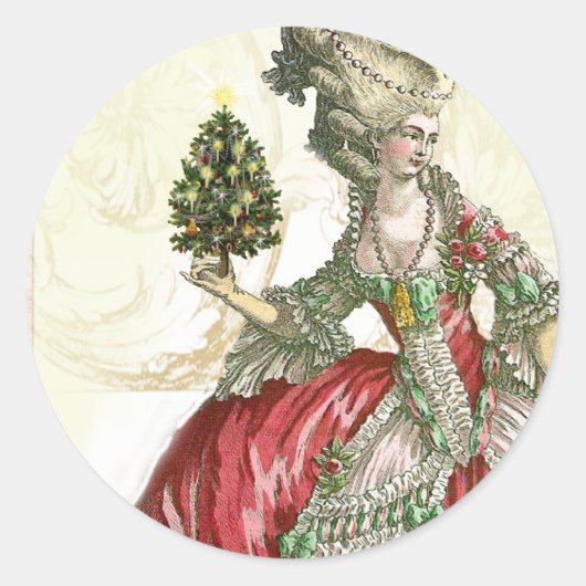 Joyeux Weihnachten Runder Aufkleber (Vorderseite)