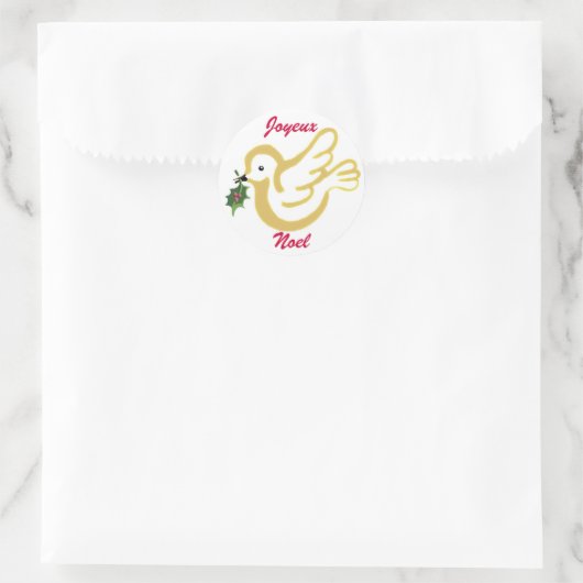 Joyeux Weihnachten Runder Aufkleber (Tasche)