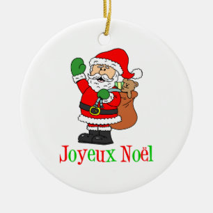 Joyeux Weihnachten Santa Ornament