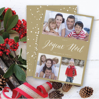 Joyeux Weihnachten Script 3 Foto Collage Weihnacht