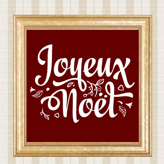 Joyeux Weihnachten Simple Red French Christmas Poster