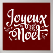Joyeux Weihnachten Simple Red French Christmas Poster (Vorne)