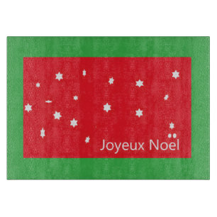Joyeux Weihnachten Snowflakes Cutting Board Schneidebrett