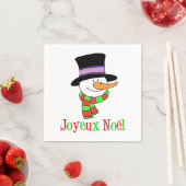 Joyeux Weihnachten Snowman French Christmas Napkin Serviette (Beispiel)