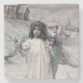 Joyeux Weihnachten Steinuntersetzer (Vorderseite)