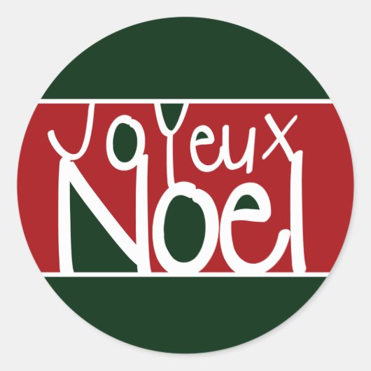 Joyeux Weihnachten Sticker oder Umschlag Aufkleber (Vorderseite)