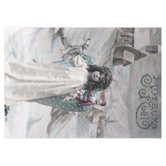 Joyeux Weihnachten Tischdecke (Vorderseite (Horizontal))