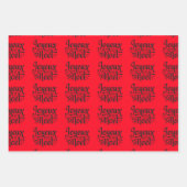 Joyeux Weihnachten typografie Buchstaben Schwarz-w Geschenkpapier Set (Vorderseite 3)