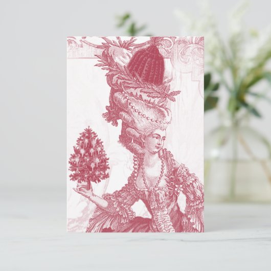 Joyeux Weihnachten uAwg RSVP Karte (Stehend Vorderseite)