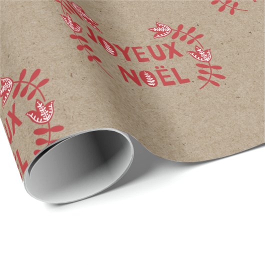 Joyeux Weihnachten-Verpackungs-Papier Geschenkpapier (Rolleneckpunkt)