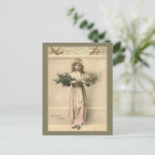 Joyeux Weihnachten Vintag Französisch Weihnachtsgr Postkarte (Stehend Vorderseite)