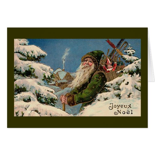 &quot;Joyeux Weihnachten&quot; Vintage Weihnachtskarte &quot; Karte | Zazzle