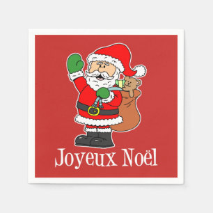 Joyeux Weihnachten Weihnachten Französisch (ON RE Serviette