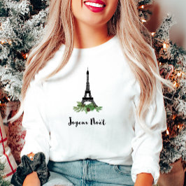 Joyeux Weihnachten Weihnachten mit Eiffelturm T-Shirt