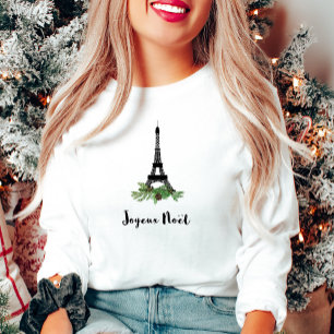 Joyeux Weihnachten Weihnachten mit Eiffelturm T-Shirt