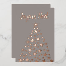 Joyeux Weihnachten Weihnachtsbaum Stars Rose Gold