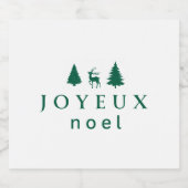 Joyeux Weihnachten Weihnachtsdesign mit Schneefloc Bierflaschenetikett (Einzelnes Label)