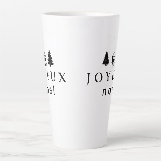 Joyeux Weihnachten Weihnachtsdesign mit Schneefloc Milchtasse (Vorderseite)