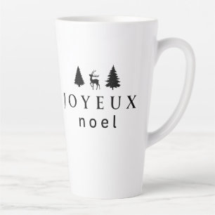 Joyeux Weihnachten Weihnachtsdesign mit Schneefloc Milchtasse
