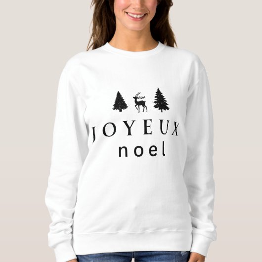 Joyeux Weihnachten Weihnachtsdesign mit Schneefloc Sweatshirt (Vorderseite)