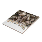 Joyeux Weihnachten Weihnachtsfeiertag Pine Cone Fliese (Seite)