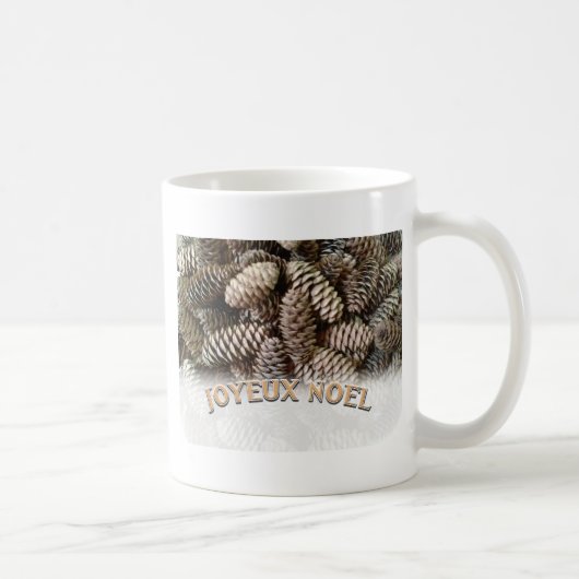 Joyeux Weihnachten Weihnachtsfeiertag Pine Cone Kaffeetasse (Rechts)