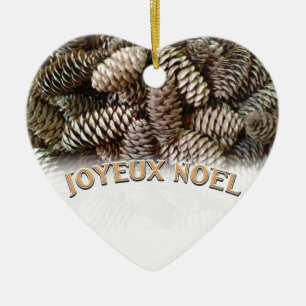 Joyeux Weihnachten Weihnachtsfeiertag Pine Cone Keramik Ornament