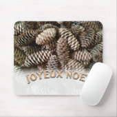 Joyeux Weihnachten Weihnachtsfeiertag Pine Cone Mousepad (Mit Mouse)
