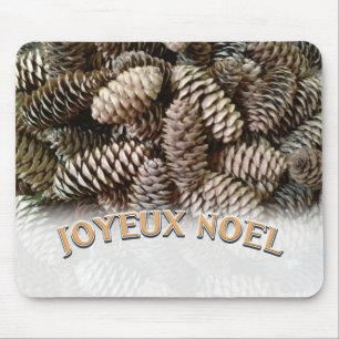 Joyeux Weihnachten Weihnachtsfeiertag Pine Cone Mousepad