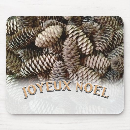 Joyeux Weihnachten Weihnachtsfeiertag Pine Cone Mousepad (Vorne)
