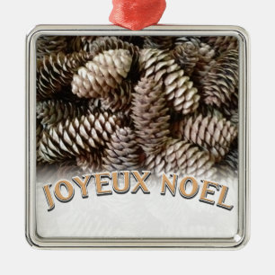 Joyeux Weihnachten Weihnachtsfeiertag Pine Cone Ornament Aus Metall