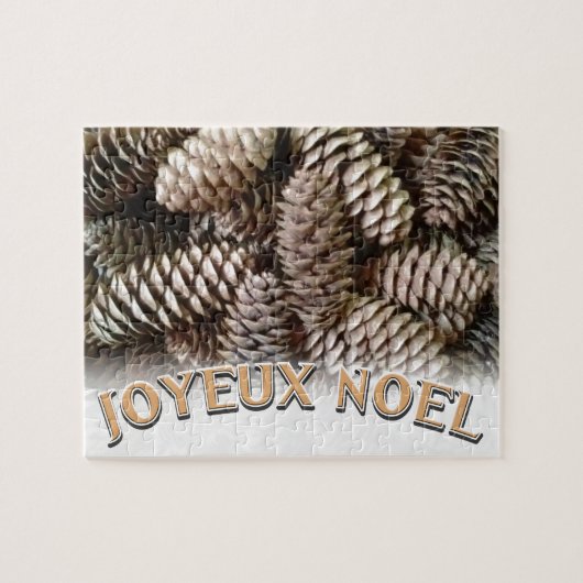 Joyeux Weihnachten Weihnachtsfeiertag Pine Cone Puzzle (Horizontal)