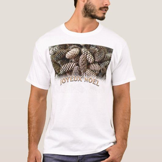Joyeux Weihnachten Weihnachtsfeiertag Pine Cone T-Shirt (Vorderseite)
