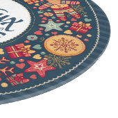 Joyeux Weihnachten Weihnachtsfiguren stilvoll Schneidebrett (Ecke)