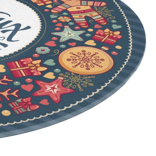 Joyeux Weihnachten Weihnachtsfiguren stilvoll Schneidebrett (Ecke)