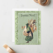 Joyeux Weihnachten Weihnachtskarte Mitteilungskarte (Vorderseite/Rückseite Beispiel)