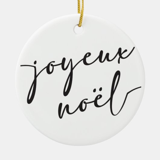 Joyeux Weihnachten Weihnachtskarte oder französisc Keramik Ornament (Vorne)