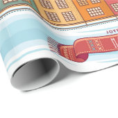 Joyeux Weihnachten Winterhäuser Schneedörfchen Geschenkpapier (Rolleneckpunkt)