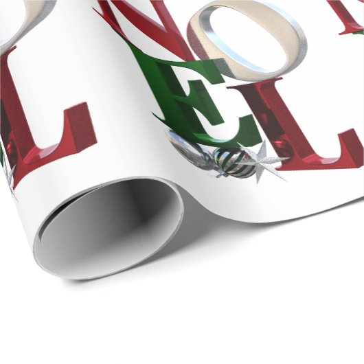 Joyeux Weihnachten Wrapping Paper, Frohe Weihnacht Geschenkpapier (Rolleneckpunkt)