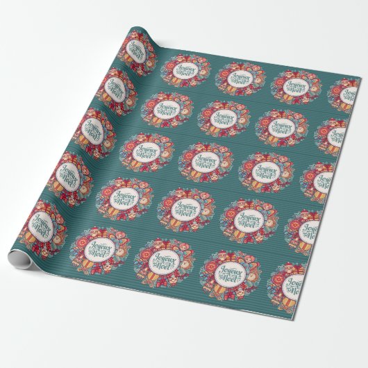Joyeux Weihnachten Wrapping Paper Geschenkpapier (Ungerollt)