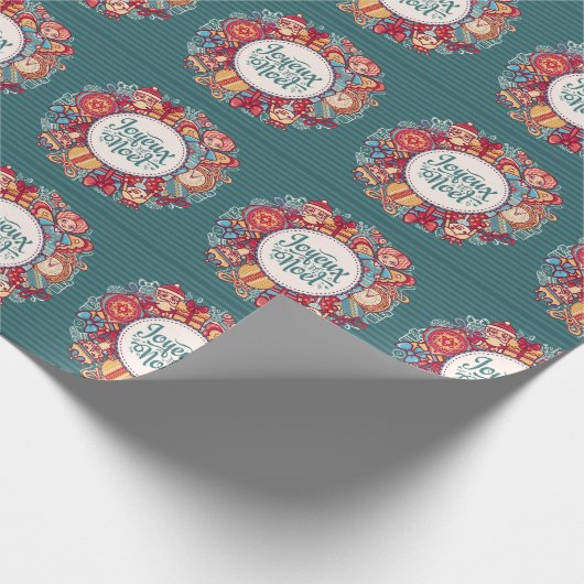 Joyeux Weihnachten Wrapping Paper Geschenkpapier (Ecke)