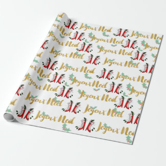 Joyeux Weihnachten Wrapping Paper Geschenkpapier