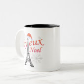 Joyeux Weihnachten Zweifarbige Tasse (Vorderseite Links)
