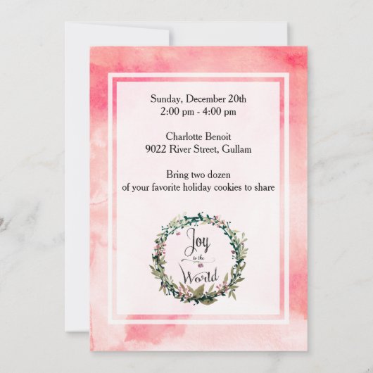 Joyful 2 Cookie Exchange Einladung (Rückseite)