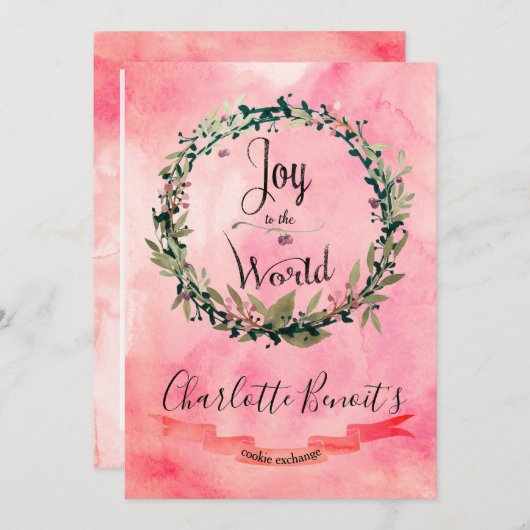 Joyful 2 Cookie Exchange Einladung (Vorne/Hinten)