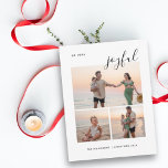 Joyful 3 Foto Moderne frohe Weihnachten glücklich<br><div class="desc">so sehr fröhliche personalisierte Urlaubskarte mit 3 familiären Foto Collage. Texte und Bilder sind vollständig anpassbar!</div>