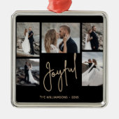 JOYFUL 5 Photo Christmas Ornament Aus Metall (Vorne)