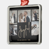 JOYFUL 5 Photo Christmas Ornament Aus Metall (Links)