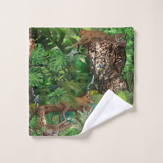 Joyful African Jungle Badhandtuch Set (Waschlappen)